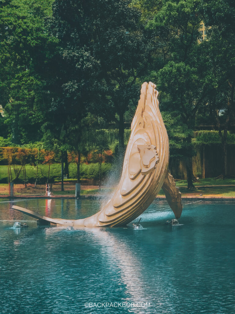 Tourists can see this sculpture of a metal whale in KLCC park for free