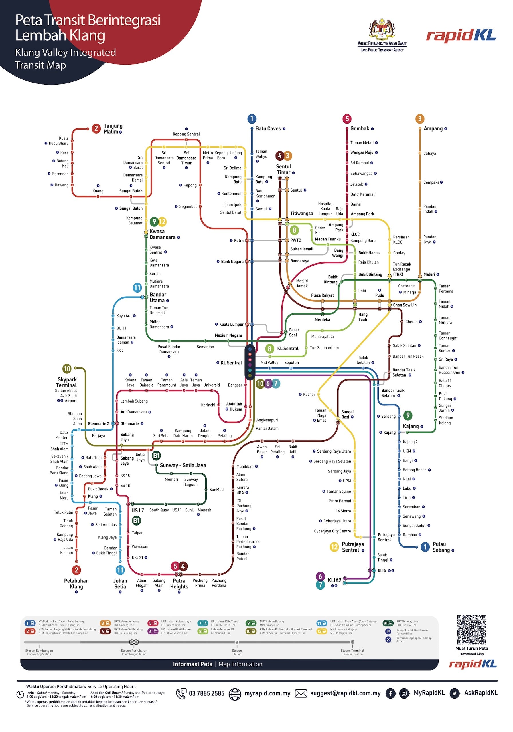 Kuala Lumpur Train Map High resolution