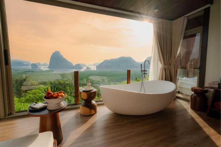 samet nangshee boutique resort hotel bathtub room with a view