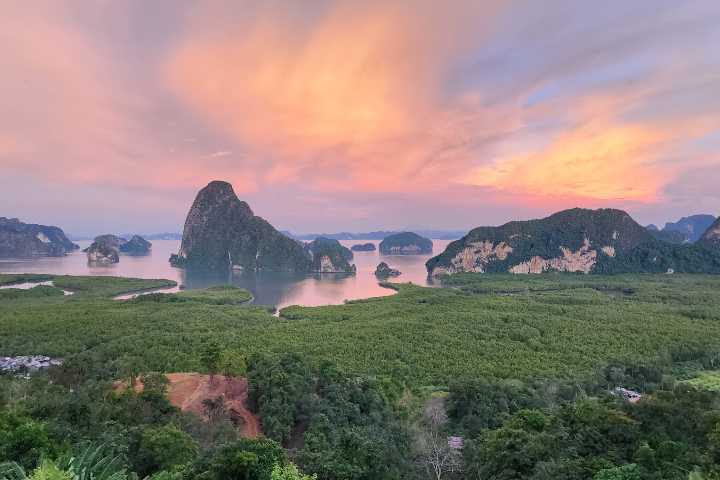 sunset at samet nangshee