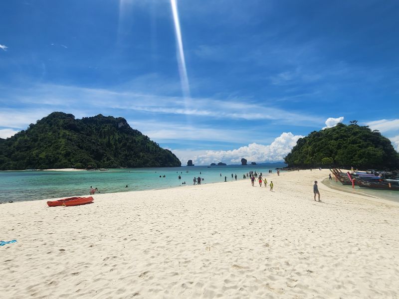 Koh Tub and Koh Moore Islnds which are connected to koh gai with thalae waek sandbar